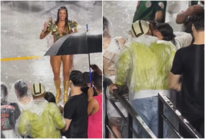 Fran Gil mostra primeira vez da filha Sol de Maria na Marquês de Sapucaí: “Com chuva”