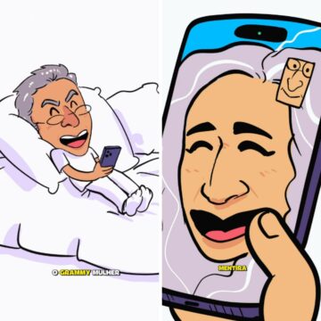 Após viralizar, reação de Caetano e Bethânia ao Grammy vira desenho animado; assista