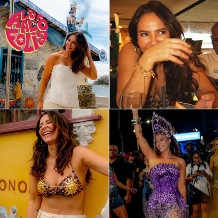 Paolla Oliveira vive dia intenso no Carnaval de Salvador com prece a Iemanjá, acarajé e trio