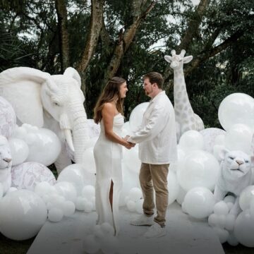 Luma César e Ed Beccle fazem chá revelação e descobrem sexo do primeiro filho