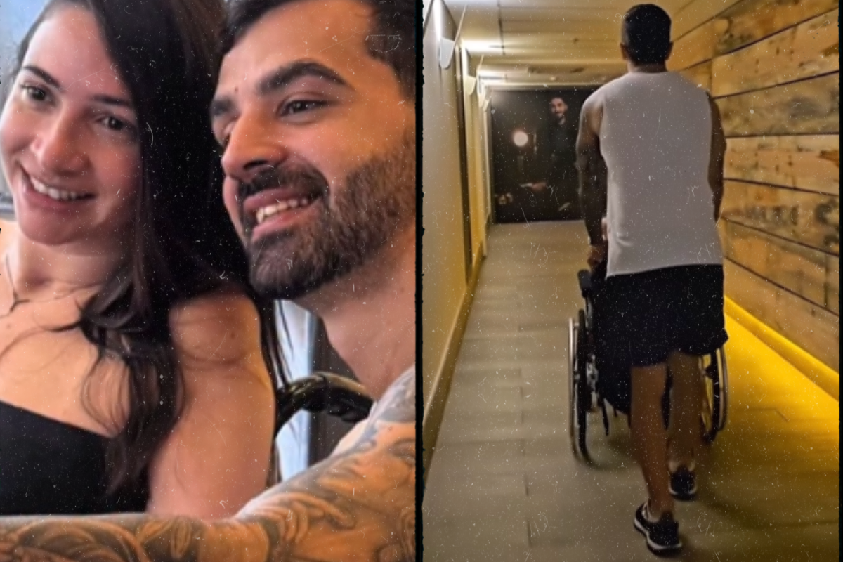 Ex-ginasta Laís Souza se emociona ao conhecer paciente que voltou a andar após tratamento experimental