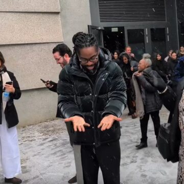 Lázaro Ramos abre álbum na Alemanha e se encanta com a neve: ‘Confete de Carnaval’