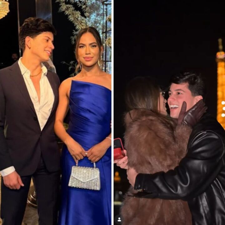 Aos pés da Torre Eiffel, Leo Foguete pede namorada em casamento; assista