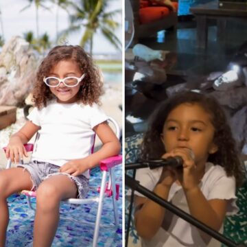 Filha de Leo Santana e Lore Improta rouba a cena e solta a voz com banda improvisada; assista