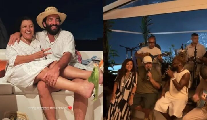 Regina Casé celebra 72 anos com roda de samba e reúne famosos no Rio