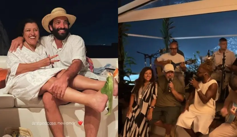 Regina Casé celebra 72 anos com roda de samba e reúne famosos no Rio