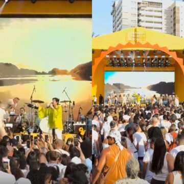 Saulo leva clima de Carnaval a estacionamento de shopping em Salvador