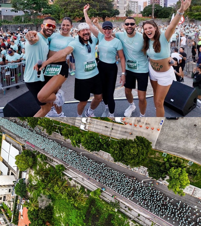 Bell Marques retorna às corridas 100% Você e leva multidão às ruas de Fortaleza com Rafa e Pipo