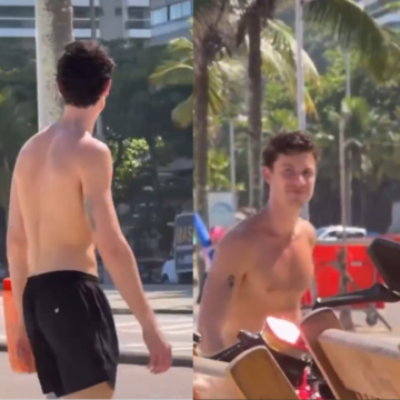 Shawn Mendes curte praia no Rio perto de imóvel de Bruna Marquezine