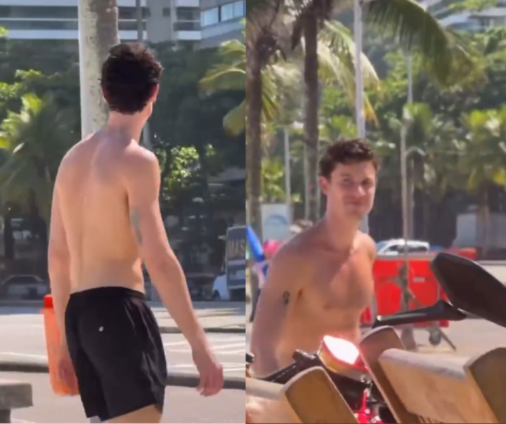 Shawn Mendes curte praia no Rio perto de imóvel de Bruna Marquezine