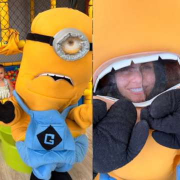 Amanda Kimberlly surge fantasiada de Minion em brincadeira com filha, fruto de relação com Neymar