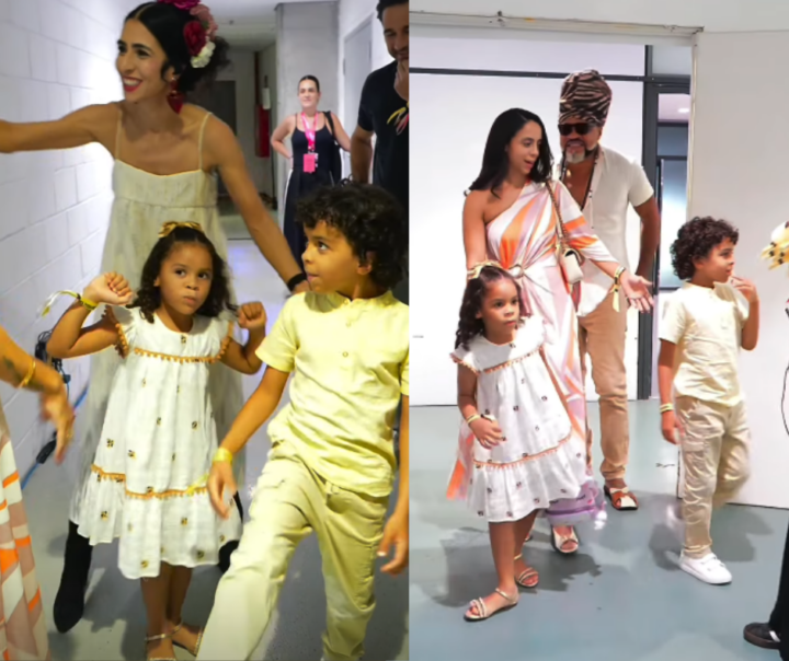 Carlinhos Brown mostra bastidores com família durante participação no show de Marisa Monte em Salvador