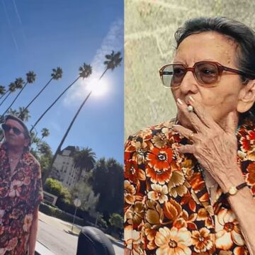 Kleber Mendonça Filho leva ‘Tânia Maria de papelão’ para passear por Los Angeles antes do Oscar