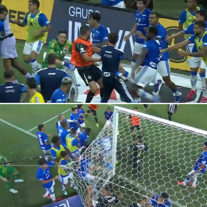 Pancadaria na final entre Cruzeiro e Atlético-MG termina com 23 jogadores expulsos