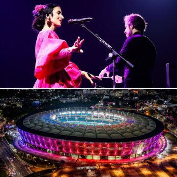 Fonte Nova ganha iluminação especial em homenagem a show de Marisa Monte