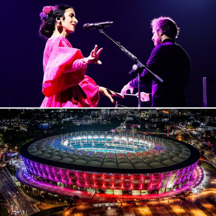 Fonte Nova ganha iluminação especial em homenagem a show de Marisa Monte