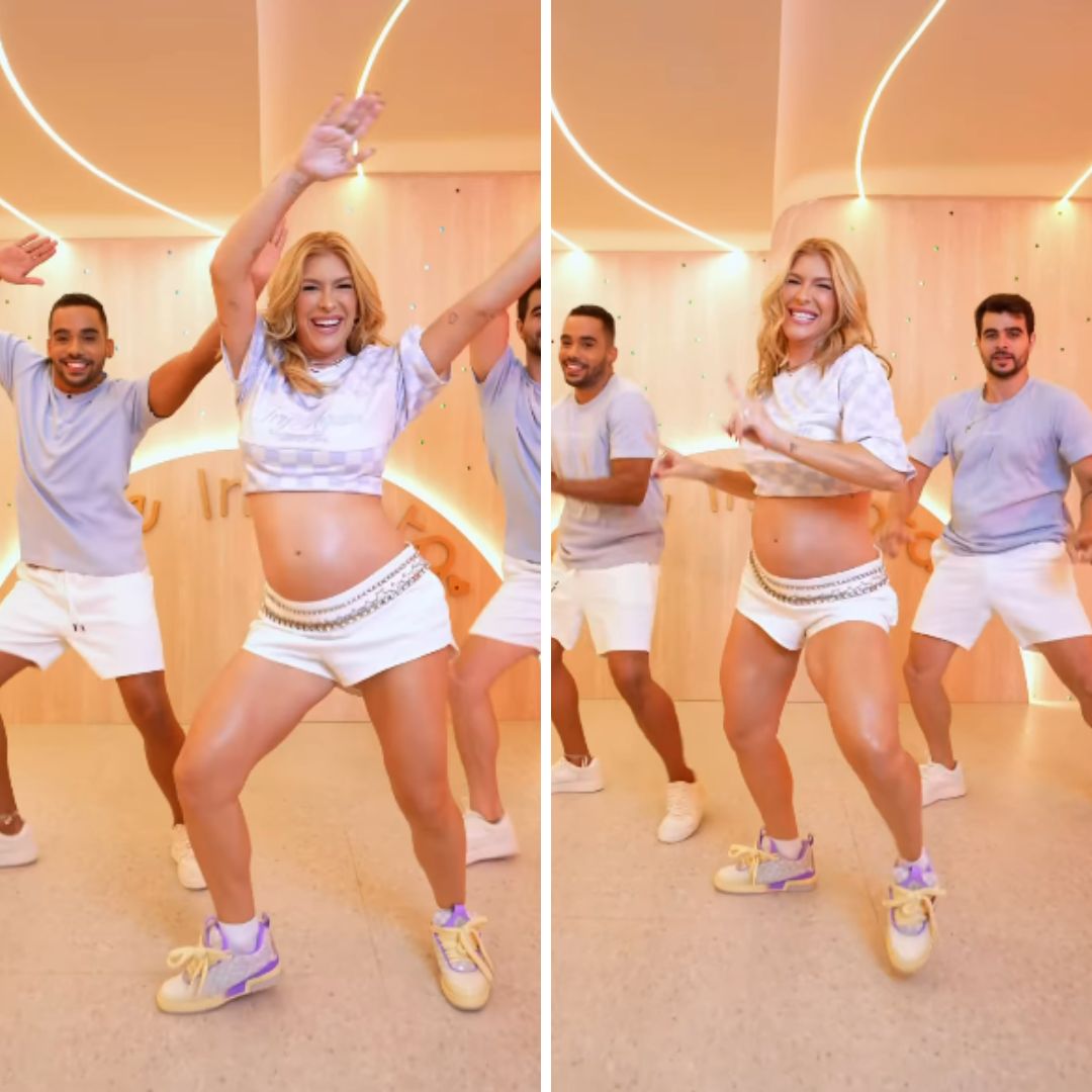 Grávida, Lore Improta encanta ao dançar hit de Léo Santana e Diggo; assista