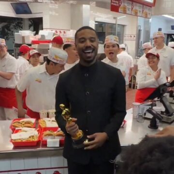 Michael B. Jordan comemora Oscar 2026 em rede de fast food e vídeo viraliza
