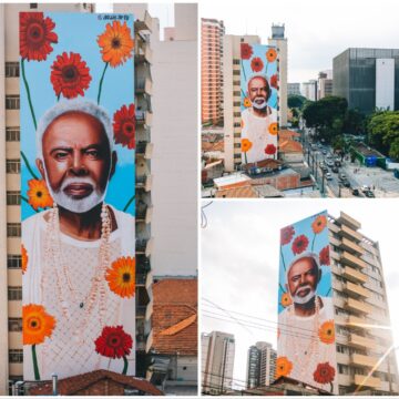 Tempo Rei: mural gigante em homenagem a Gilberto Gil é inaugurado em São Paulo