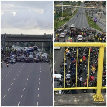Motoristas por aplicativo bloqueiam a avenida Paralela em protesto contra o preço da gasolina