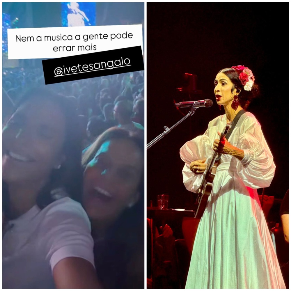Ivete Sangalo curte show de Marisa Monte em Salvador ao lado da irmã Cynthia