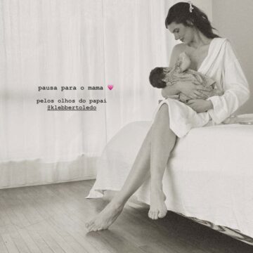 Camila Queiroz exibe clique raro com a filha Clara: “Pelos olhos do papai”