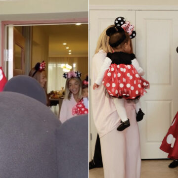 Filha de Brunna Gonçalves e Ludmilla encanta ao conhecer a Minnie e o Mickey pela primeira vez