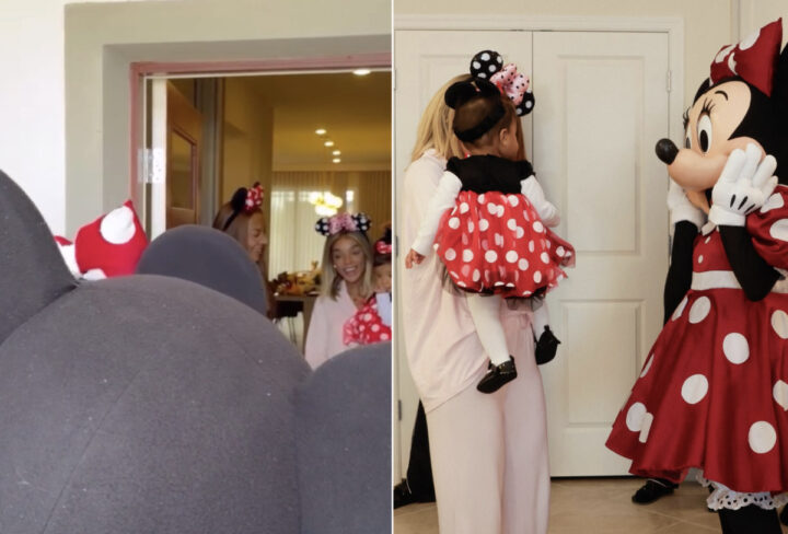 Filha de Brunna Gonçalves e Ludmilla encanta ao conhecer a Minnie e o Mickey pela primeira vez