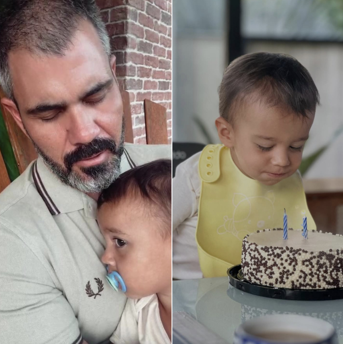 Juliano Cazarré celebra dois anos do filho com pedido especial