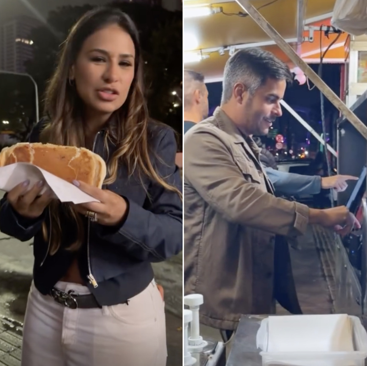 Gente como a gente! Simone Mendes e Kaká Diniz surpreendem ao comer lanche em barraca de rua