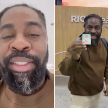 Lázaro Ramos desembarca em Los Angeles para cerimônia do Oscar e mostra presentes que levou do Brasil