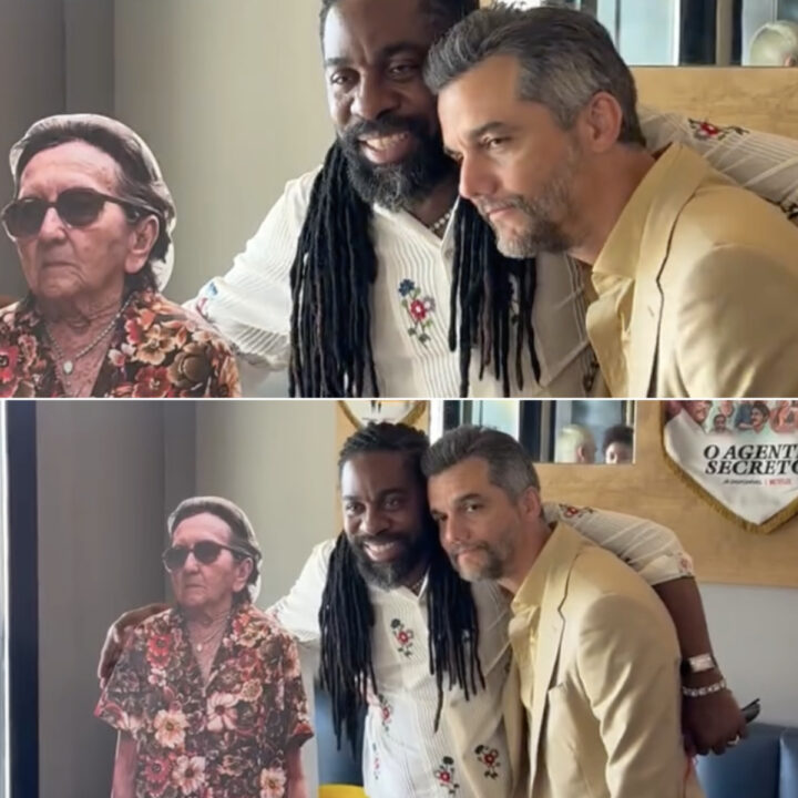 Wagner Moura e Lázaro Ramos homenageiam Tânia Maria antes da cerimônia do Oscar