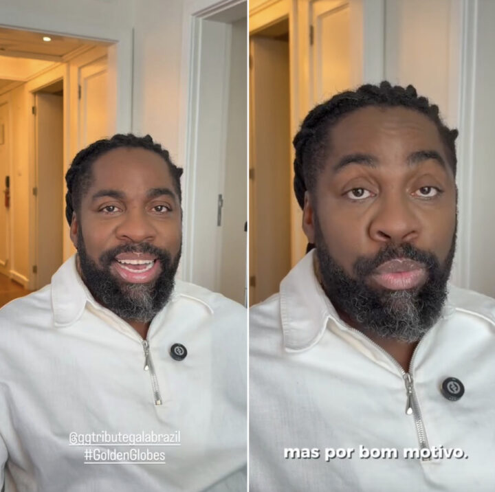 Lázaro Ramos relata problema após cerimônia do Oscar e brinca: “Por um bom motivo”