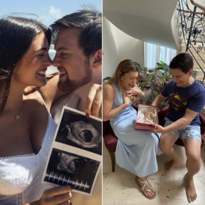 Grávida, filha de Elaine Mickely e César Filho mostra ultrassom e brinca: ‘Galã de pernocas fortes’