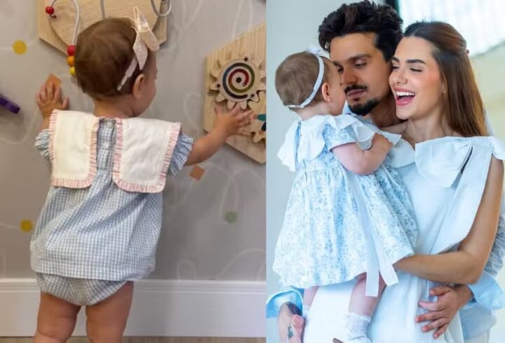 Jade Magalhães mostra Serena, sua filha com Luan Santana, brincando