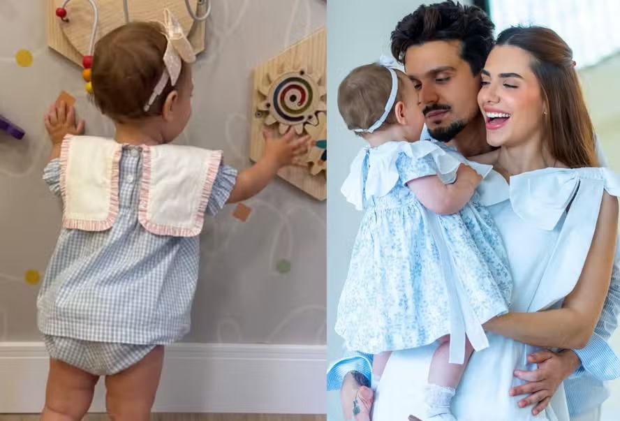 Jade Magalhães mostra Serena, sua filha com Luan Santana, brincando