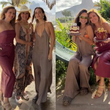 Helô Pinheiro comemora aniversário da filha mais velha e da neta em Ipanema