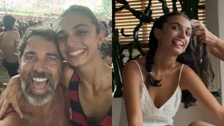 A cara da mãe: filha de Marcelo Faria aparece em fotos raras ao lado do pai