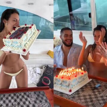 Alane Dias comemora aniversário com passeio de barco ao lado de Fran Gil