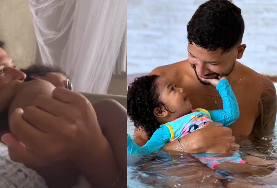 Yuri Lima mostra chamego com sua filha, Nala, após revelar ciúmes de IZA