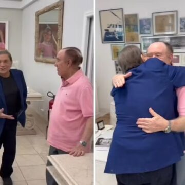 Eterno Didi, Renato Aragão reencontra Dedé Santana e emociona a web