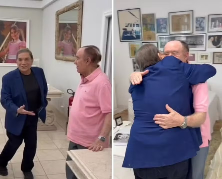 Eterno Didi, Renato Aragão reencontra Dedé Santana e emociona a web