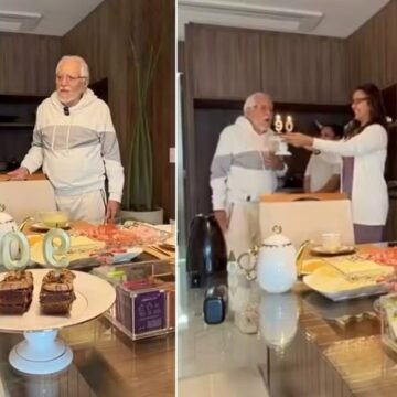 Após internação, Carlos Alberto de Nóbrega se emociona ao celebrar aniversário de 90 anos