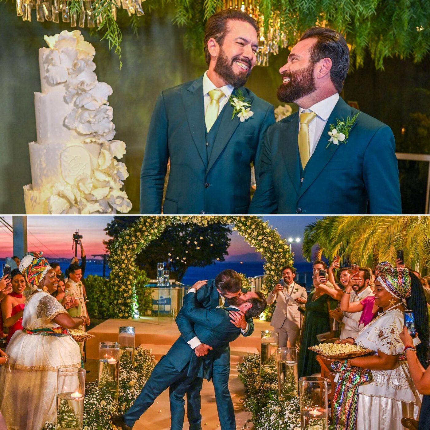 Arquiteto Renei Freitas e empresário Éder Valadão celebram casamento ao pôr do sol em Salvador; veja fotos