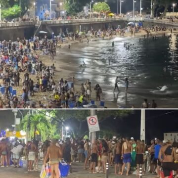 Porto da Barra fica lotado no domingo à noite em Salvador; veja vídeo
