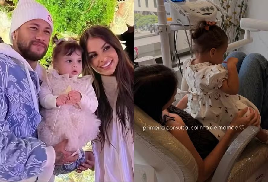 Filha de Neymar, Helena vai ao dentista pela primeira vez e encanta em momento fofo com a mãe