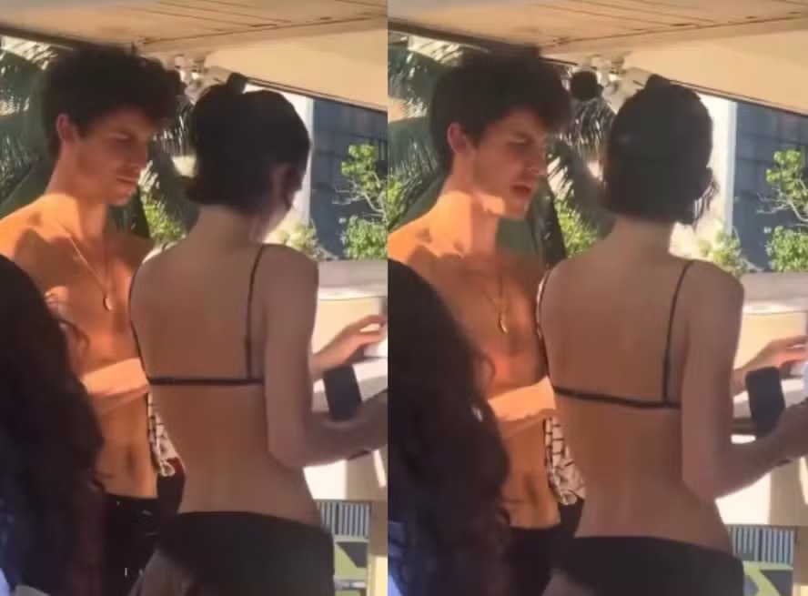 Bruna Marquezine e Shawn Mendes são flagrados em clima de romance praia do Rio