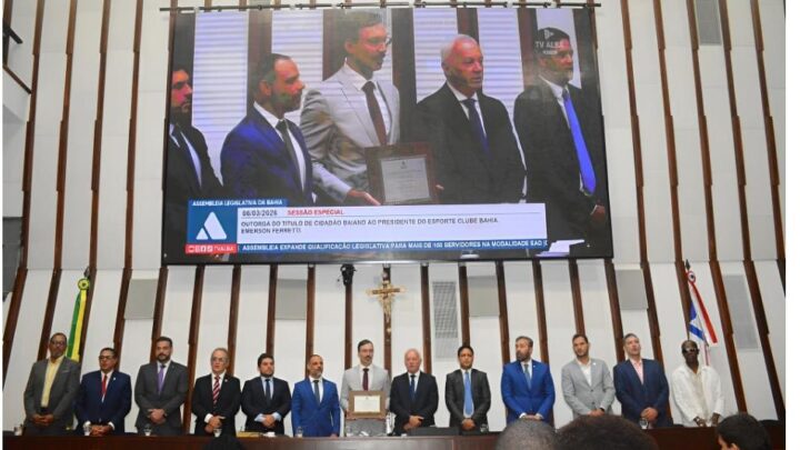 Presidente do Bahia, Emerson Ferretti recebe Título de Cidadão Baiano na ALBA