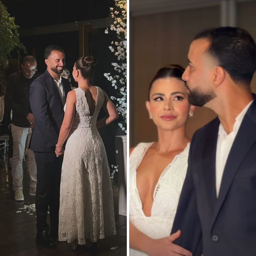 Caio Alexandre, do Bahia, se casa com Yngrid Ormonde no Rio de Janeiro; veja fotos