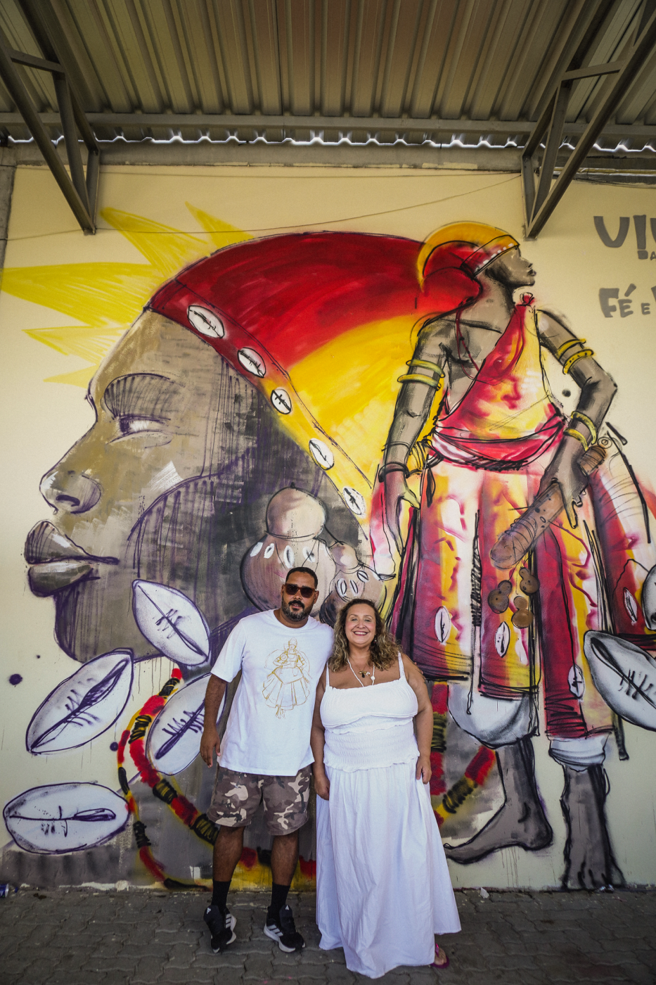 Feira de São Joaquim ganha mural de grafite em homenagem a Exu Olojá durante festejos religiosos